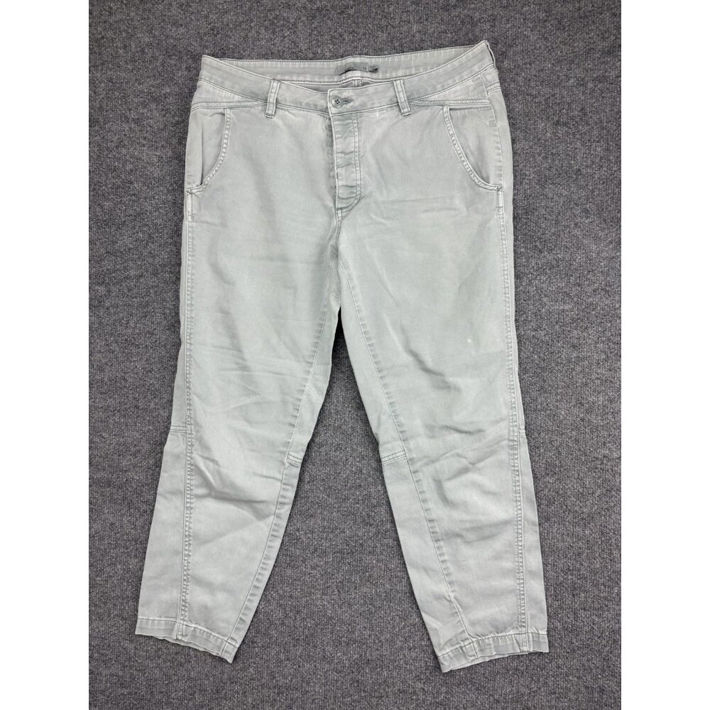 prAna Pants Womens 12 Light Gray Organic Cotton‎ Stretch Chino Travel Casual